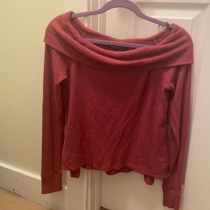 pinkish reddish sweater from Abercrombie and Fitch